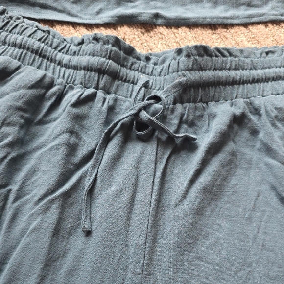 Stylish Blue Wide Leg Two-Piece Set - Picture 2 of 5